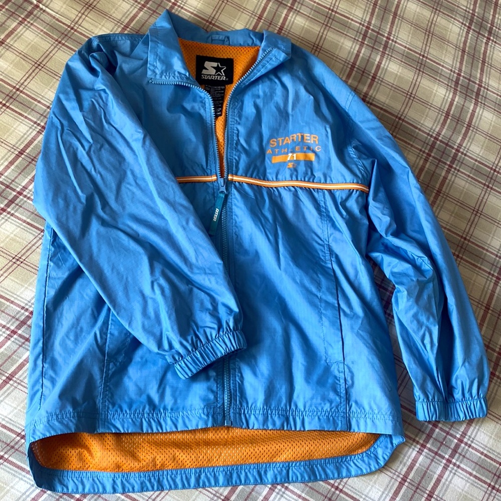 Vintage Starter ‘71 blue bomber jacket with orange lining perfect condition